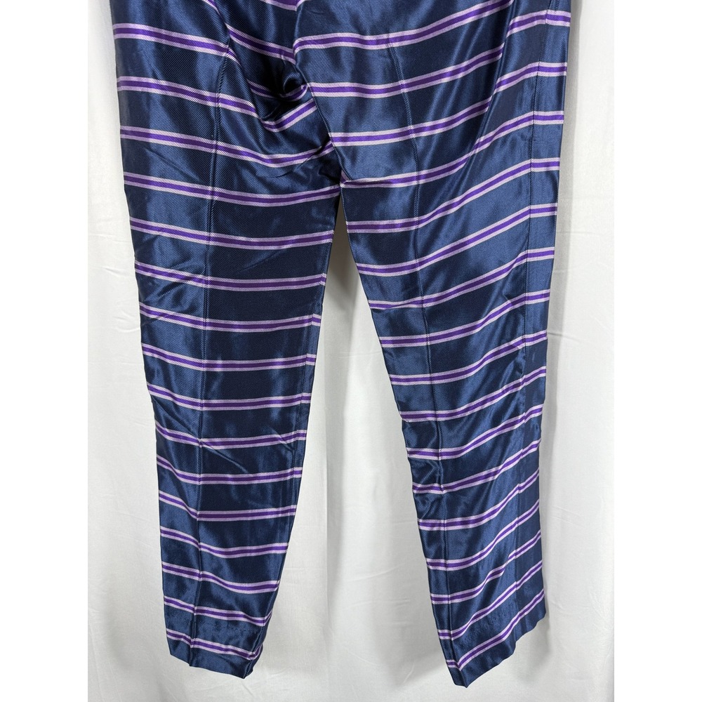 Banana Republic Ryan OS Navy Purple Striped Slim Fit Mid Rise Pants NWT - Picture 6 of 8
